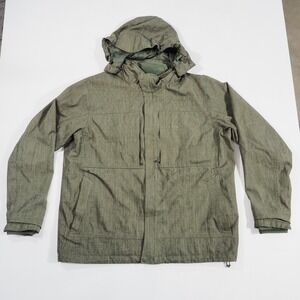 REI Co Op Jacket Mens Extra Large Olive Green Hooded Full Zip Heathered Outdoor